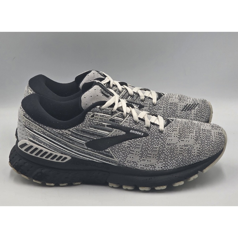 Brooks Adrenaline GTS 19 Womens 9 B Shoes Heathered Black White Running Sneakers - Picture 4 of 12